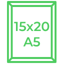 15cm x 20cm - A5 - Green Print