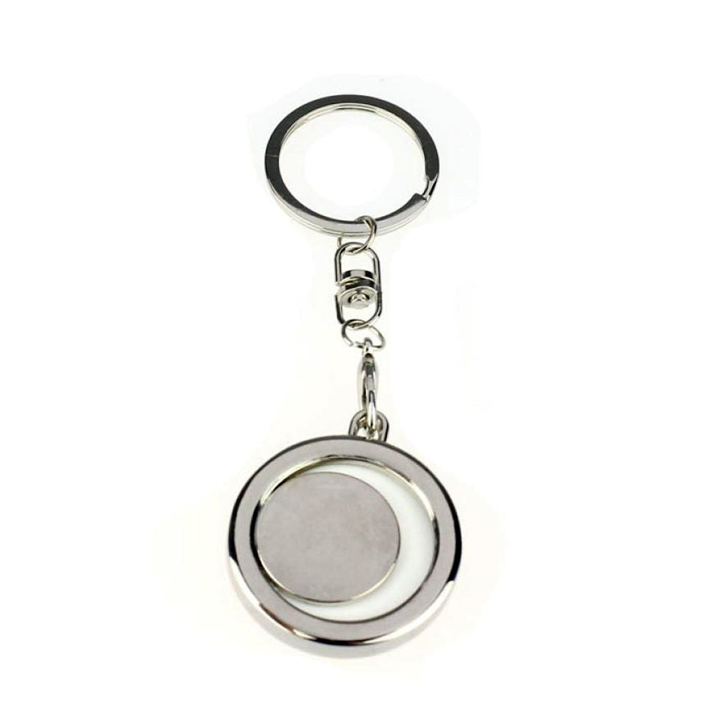 Breloc metalic insertie foto rotund
