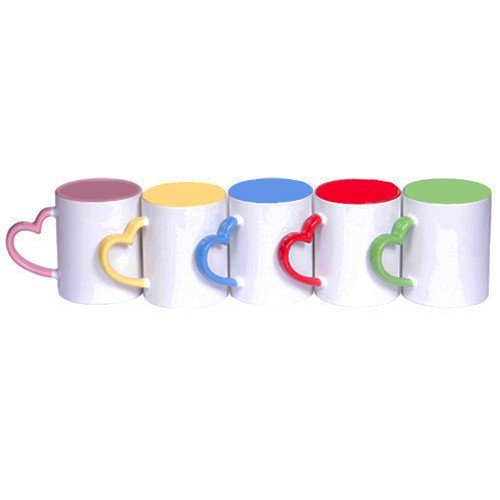 Cana maner inima albastru deschis + cutie individuala MIH-15 - Green Print