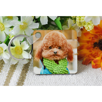 Breloc MDF sublimabil patrat 5x5