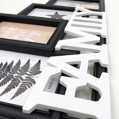 Rama foto colaj neagra FAMILY 5 poze PH195BW - Green Print