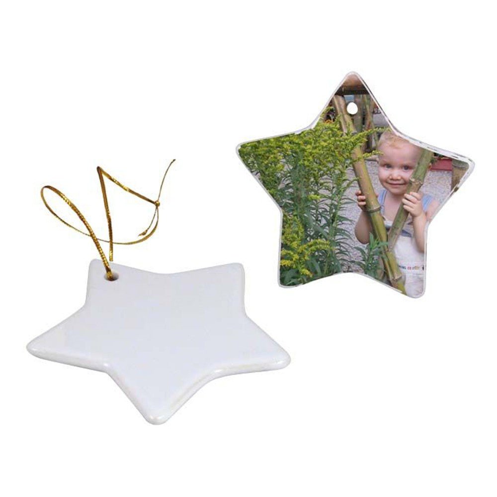 Ornament ceramica sublimabil stea GC620 - Green Print