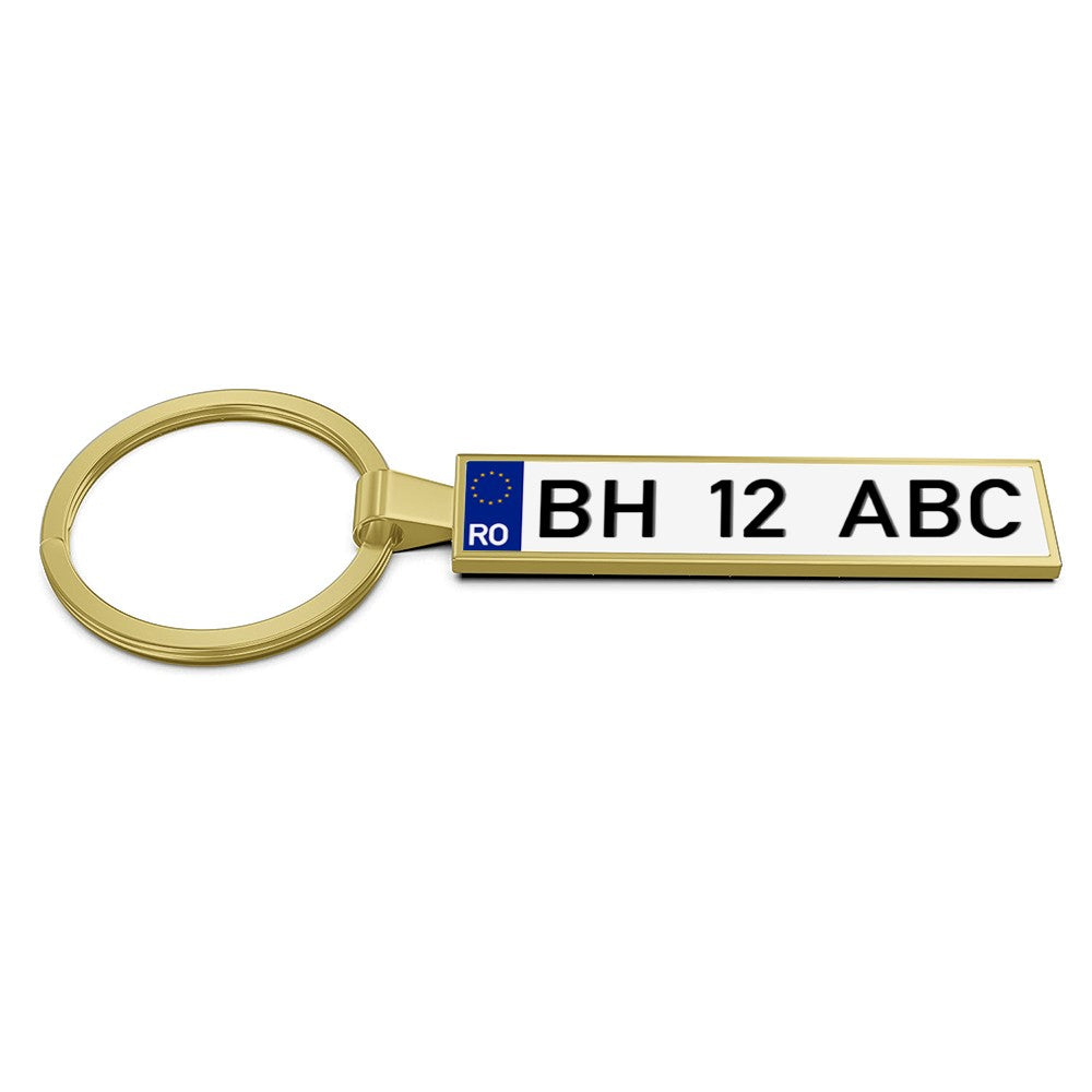Breloc metalic insertie foto AUTO auriu