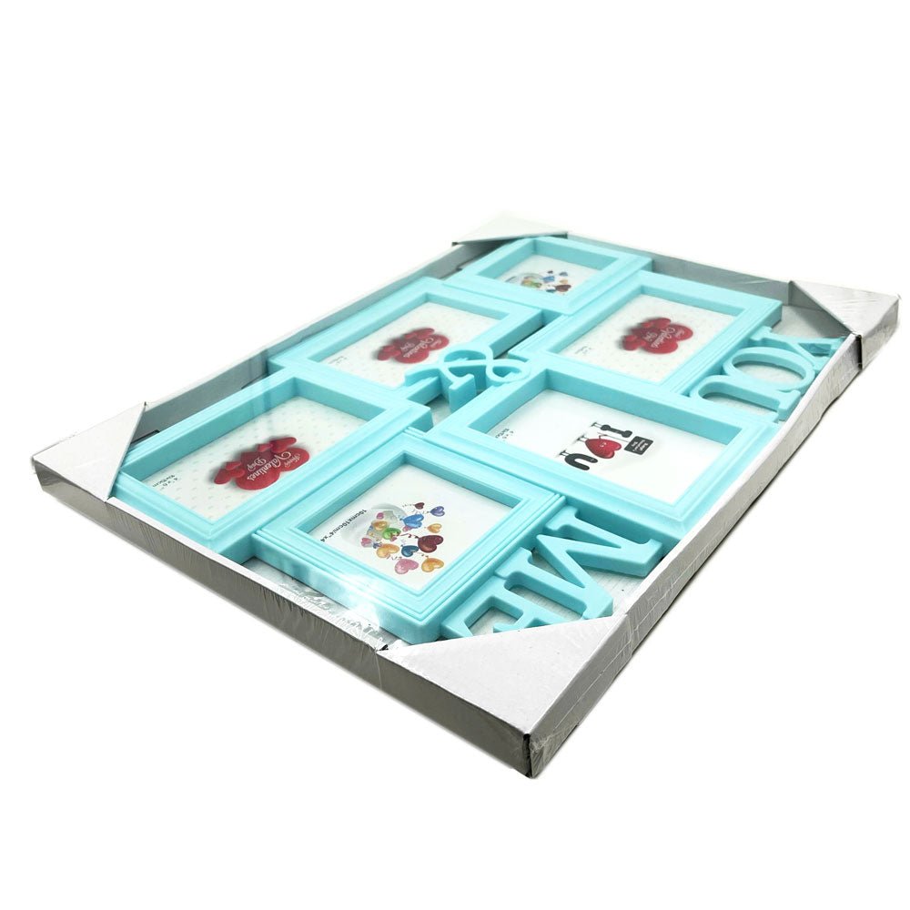 Rama foto colaj bleu YOU & ME 6 poze WK05 - Green Print