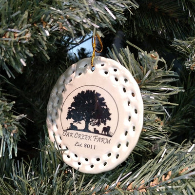 Ornament ceramica sublimabil perforat GC690 - Green Print