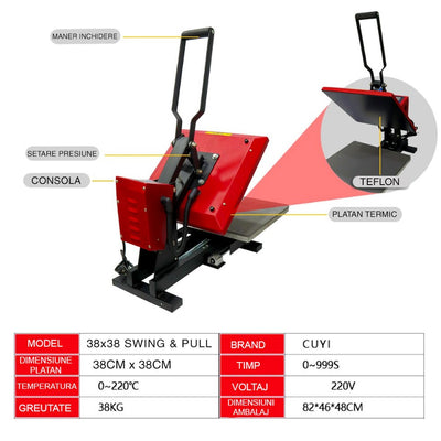 Presa termica cu sertar CuYi 38x38