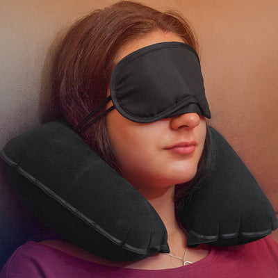 Perna calatorii gonflabila neagra TRAVEL