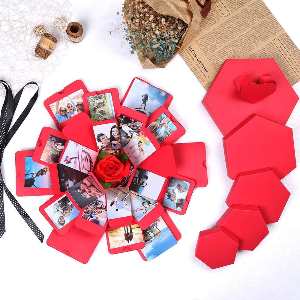 Cutie FOTO exploziva HEXAGONALA (Explosion Box)