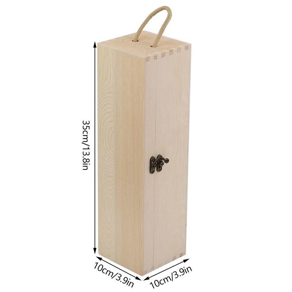 Cutie din lemn pentru sticla de vin cu maner
