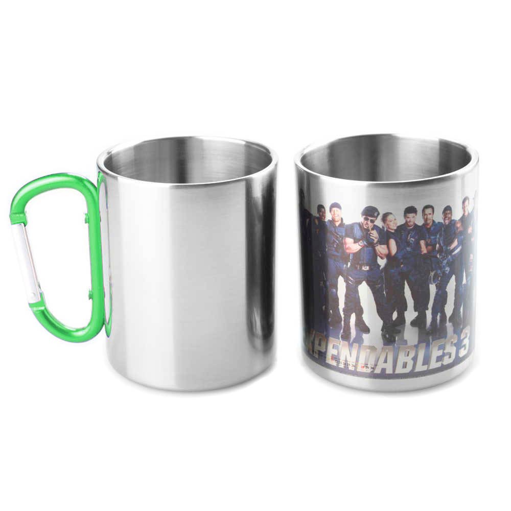 Cana metal inox sublimabila cu maner verde