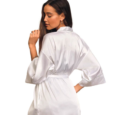 Halat satin sublimabil alb BRIDE