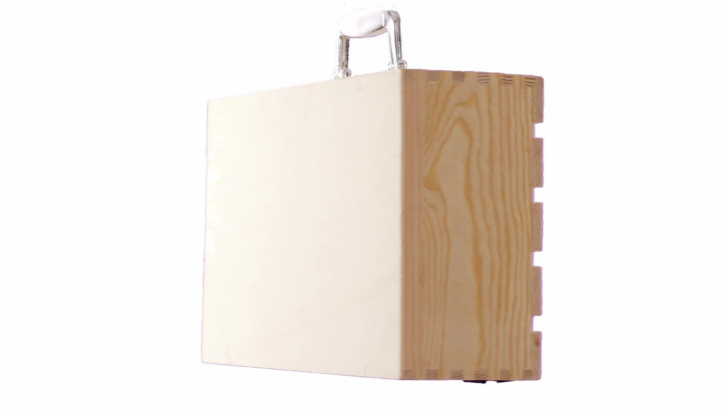 Cutie lemn tip cufar pentru 2 sticle de vin