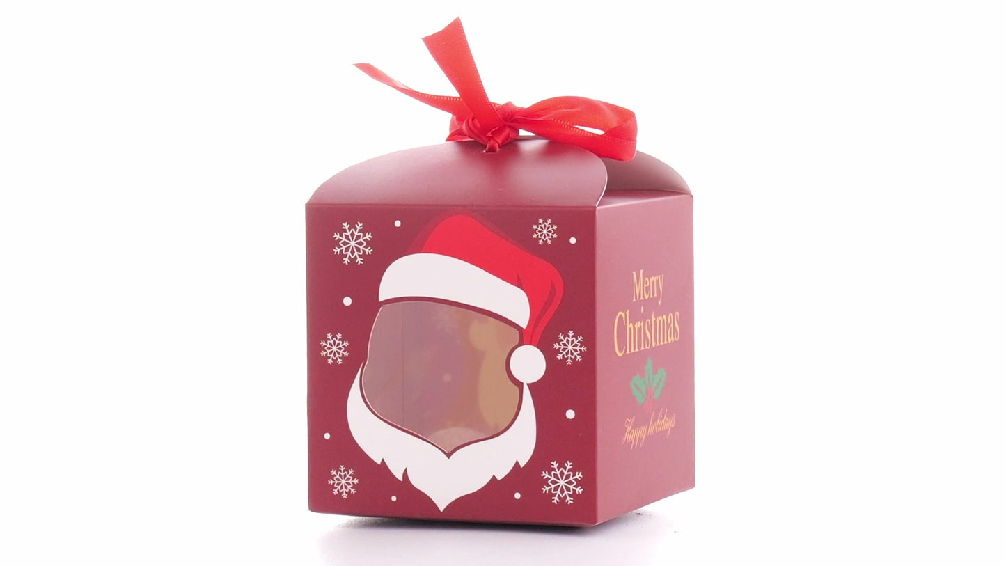 Кутия за чаши Коледа с червена панделка