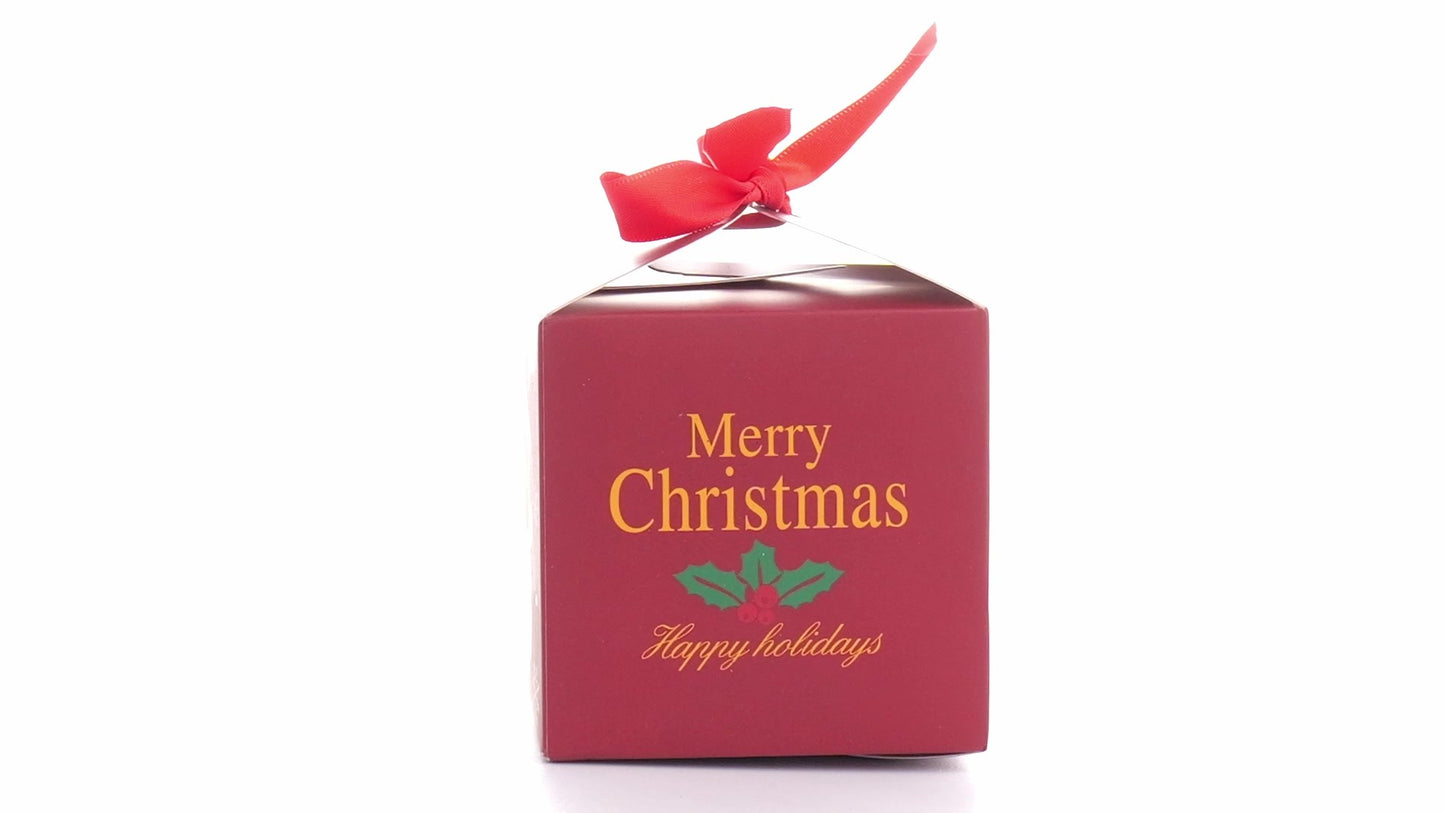 Christmas mugs with red bow