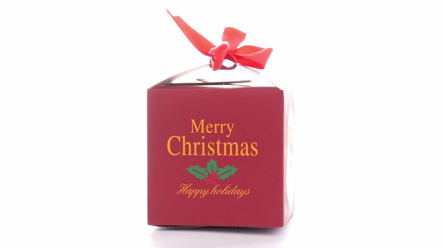Christmas mugs with red bow