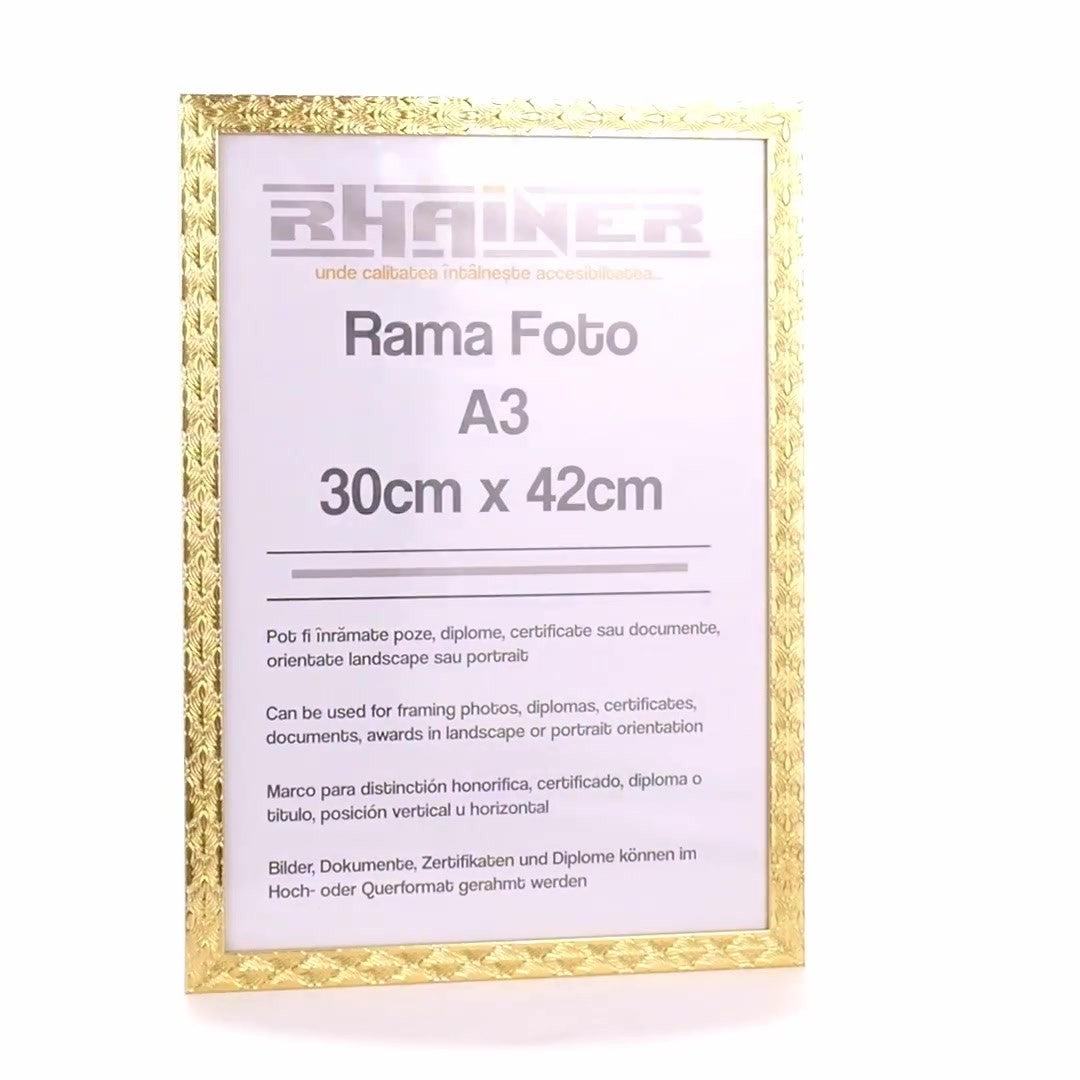 Rama foto Leon auriu texturat A3