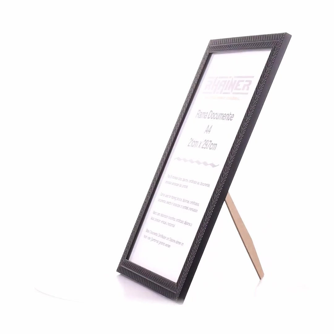 Textured black Leon photo frame A4