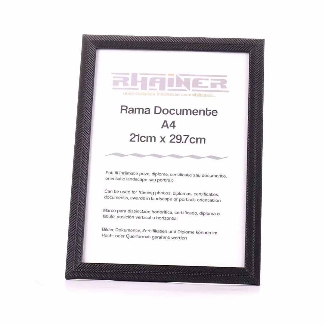 Textured black Leon photo frame A4