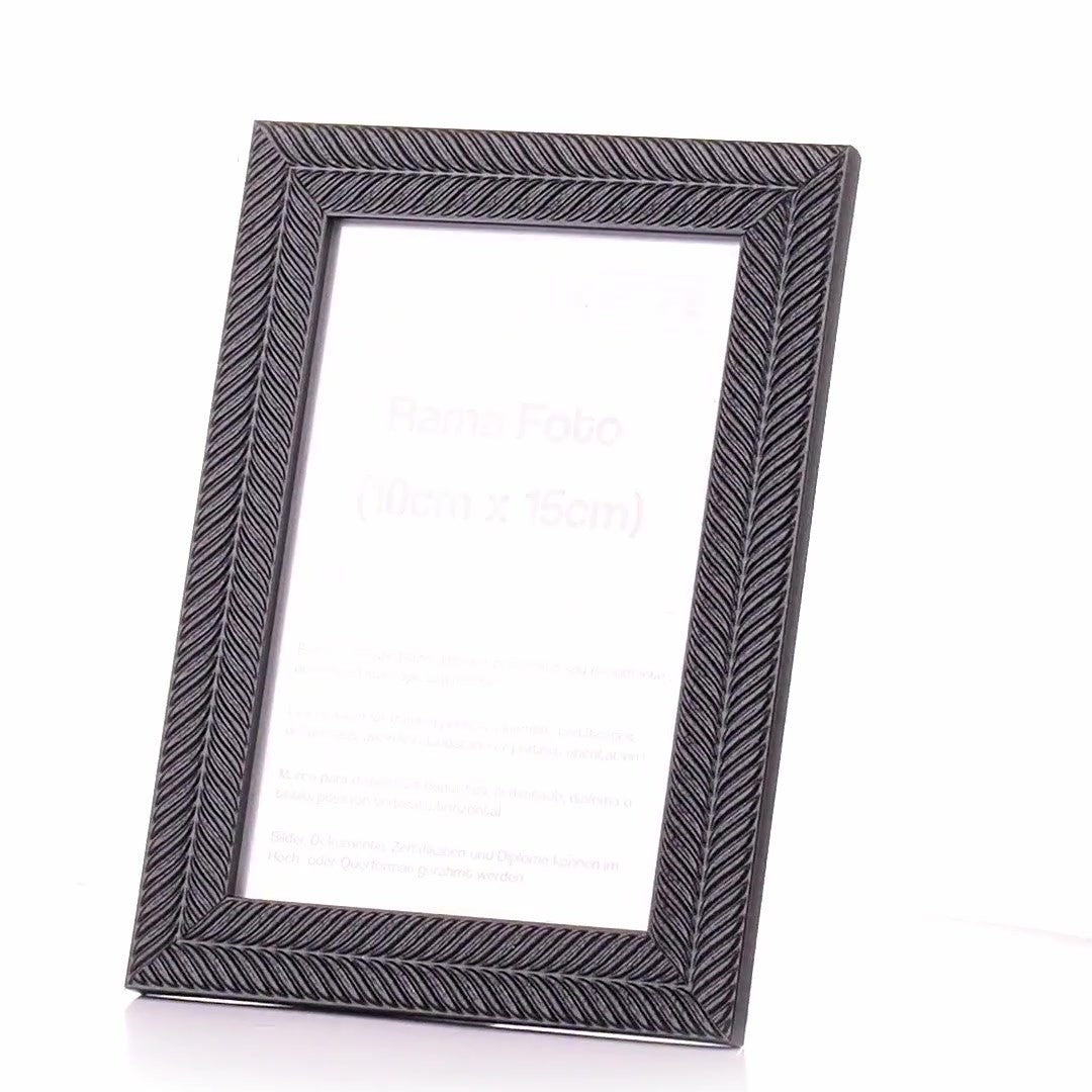 Leon black textured photo frame 10x15