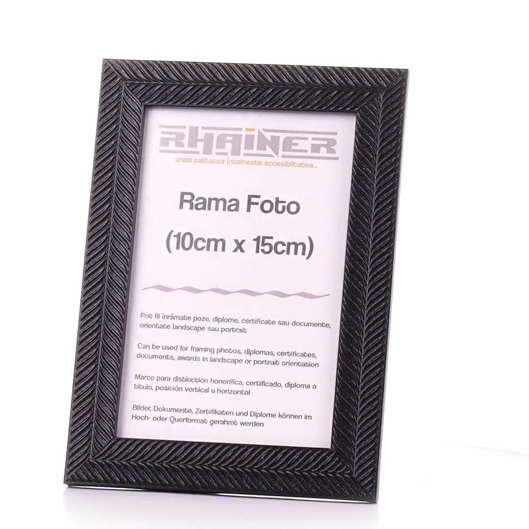 Leon black textured photo frame 10x15