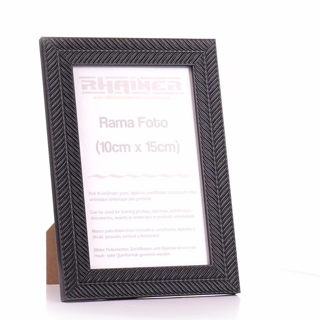 Rama foto Leon negru texturat 10x15