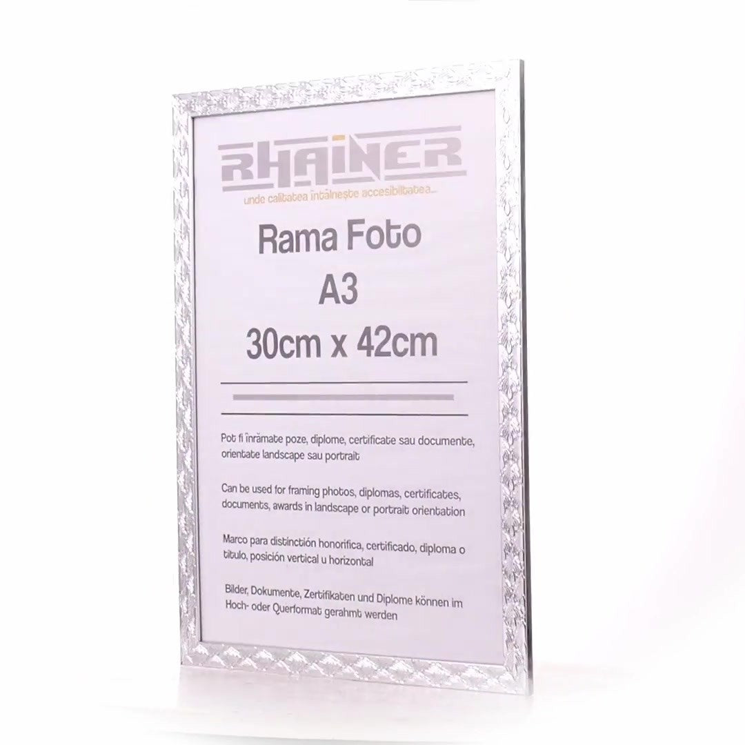Rama foto Leon argintiu texturat A3