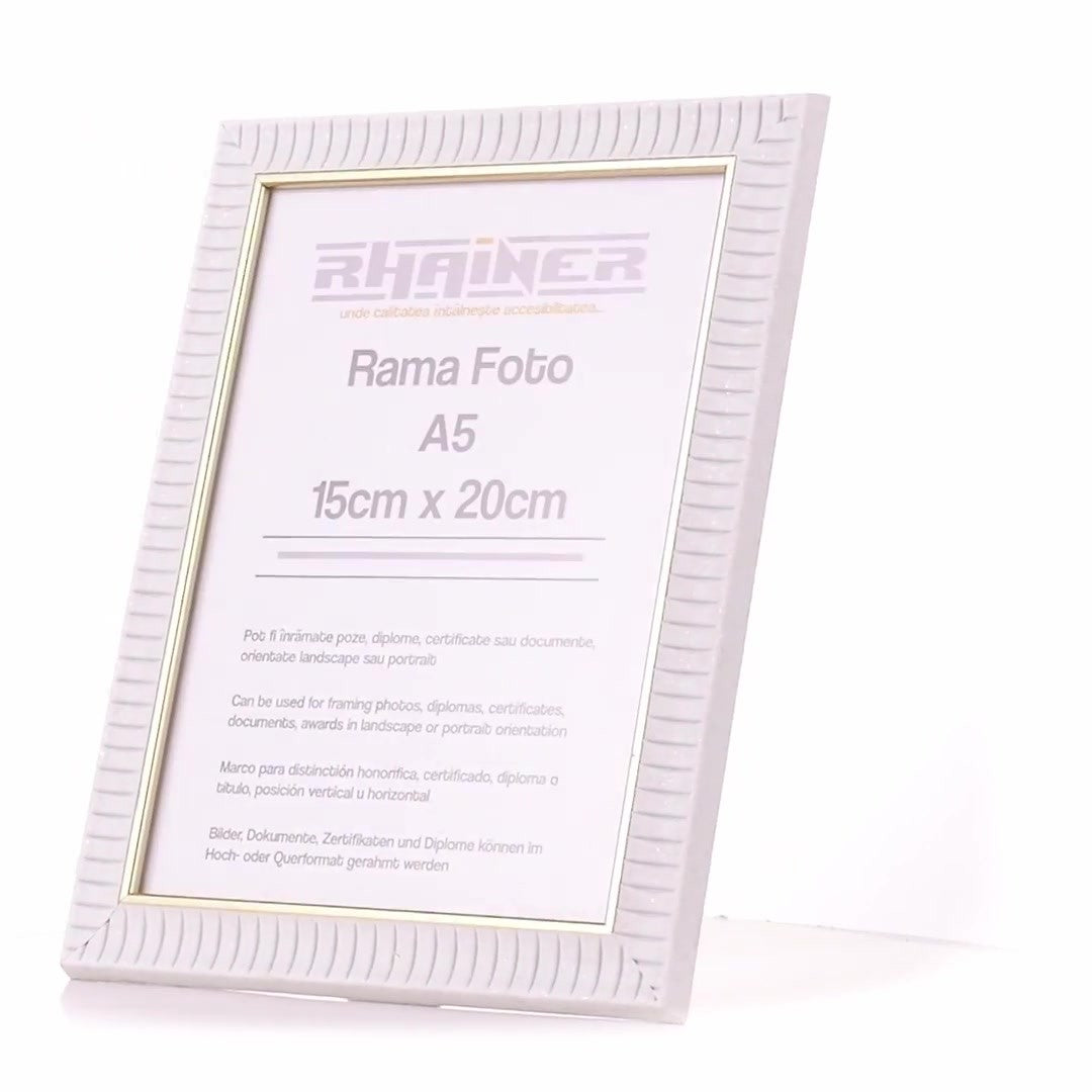 Merida white+gold photo frame A5