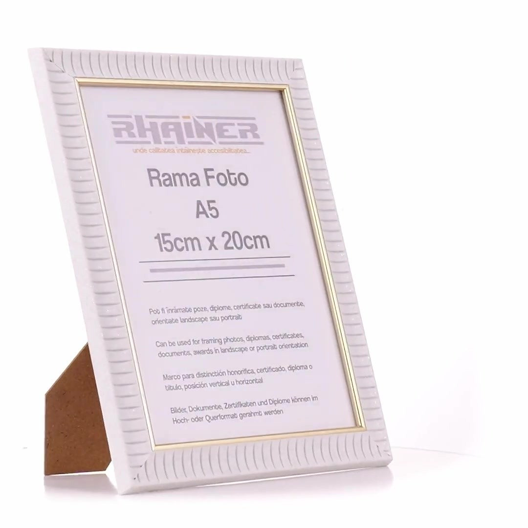 Merida white+gold photo frame A5