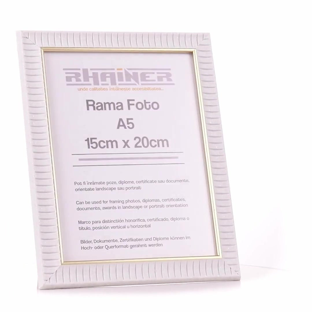 Merida white+gold photo frame A5