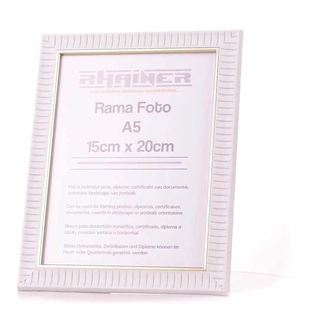 Merida white+gold photo frame A5