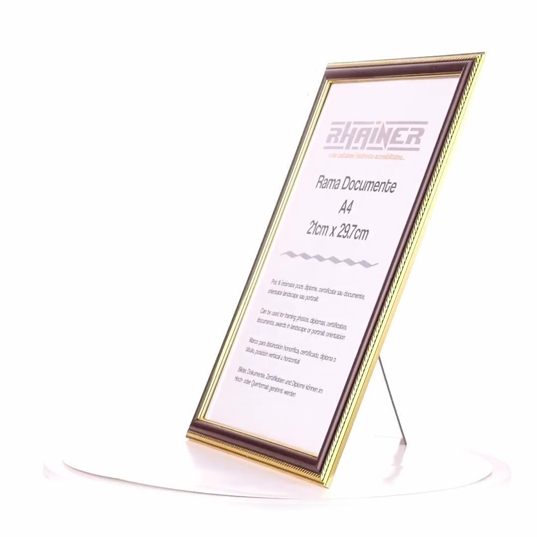 Athos brown+gold photo frame A4