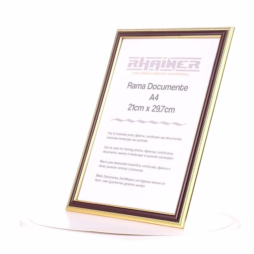 Athos brown+gold photo frame A4