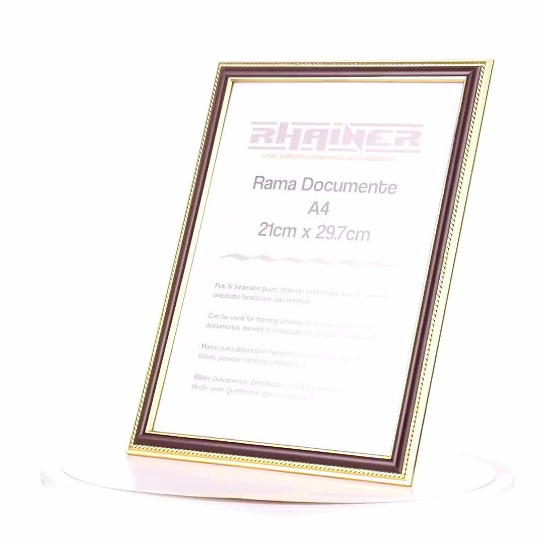 Athos brown+gold photo frame A4