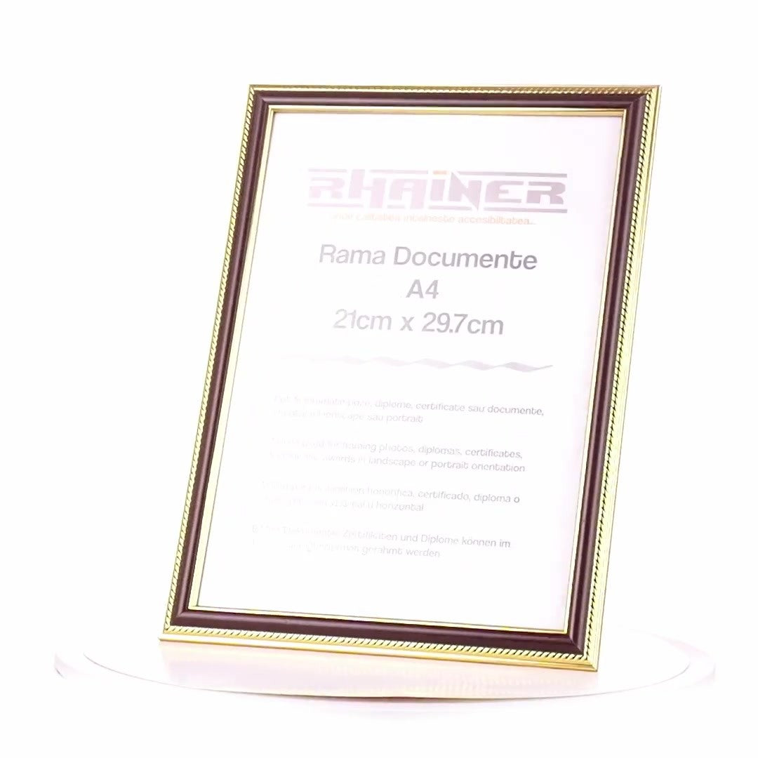 Athos brown+gold photo frame A4