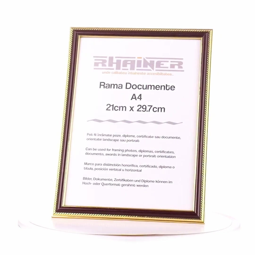 Athos brown+gold photo frame A4