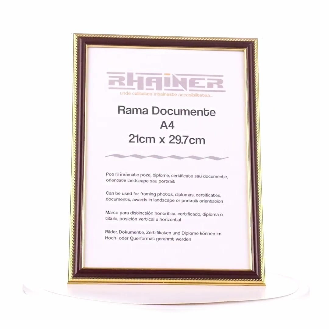 Athos brown+gold photo frame A4