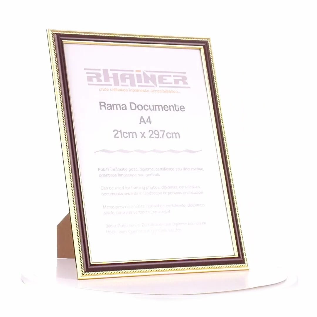 Athos brown+gold photo frame A4