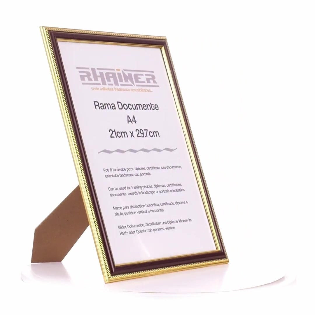 Athos brown+gold photo frame A4