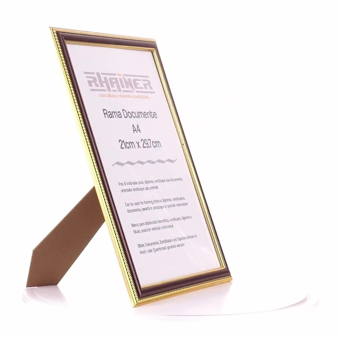 Athos brown+gold photo frame A4