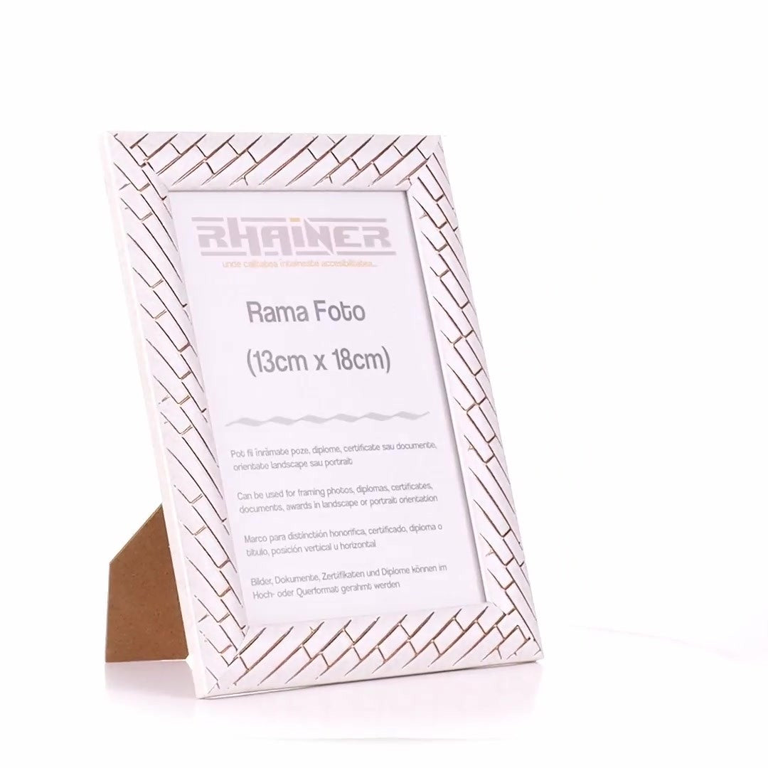 Barrio white+rose gold photo frame 13x18
