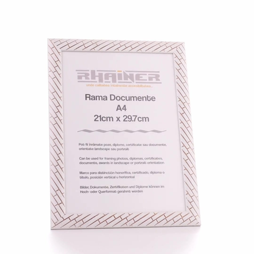 Barrio white+rose gold photo frame A4