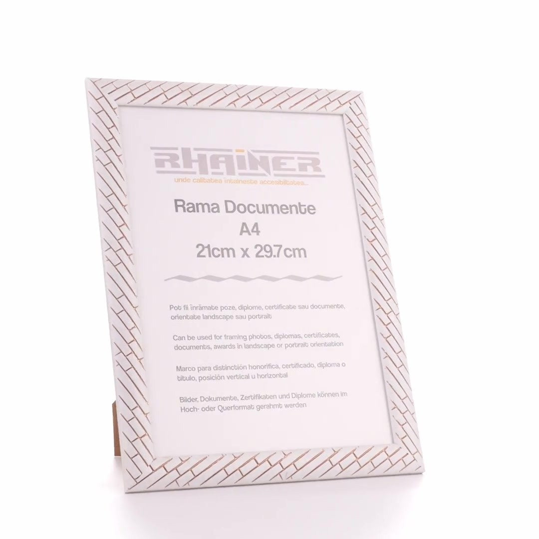 Barrio white+rose gold photo frame A4