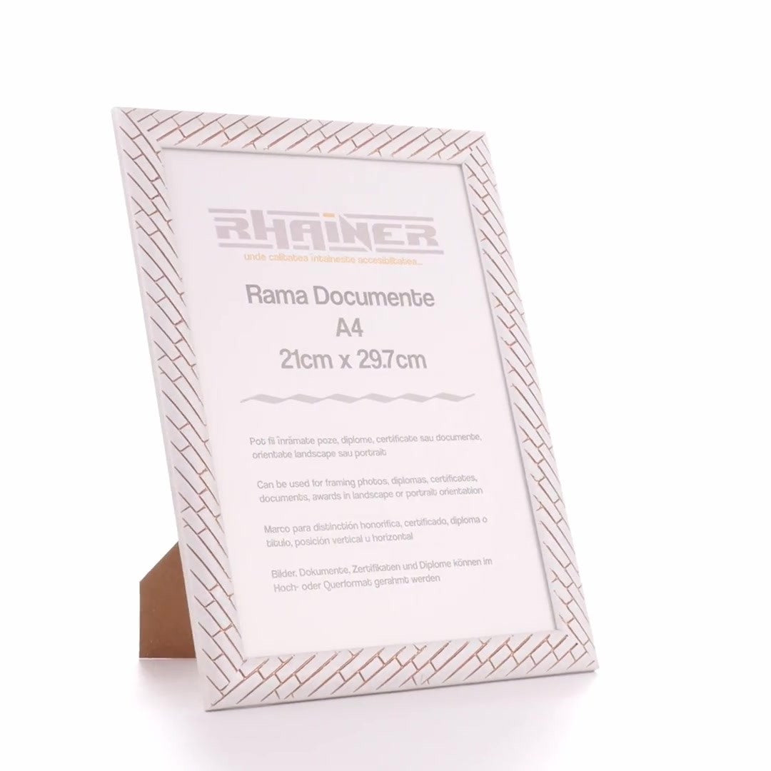 Barrio white+rose gold photo frame A4