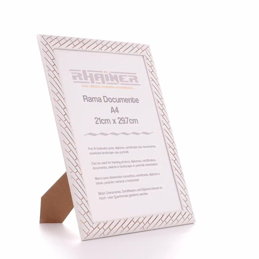 Barrio white+rose gold photo frame A4