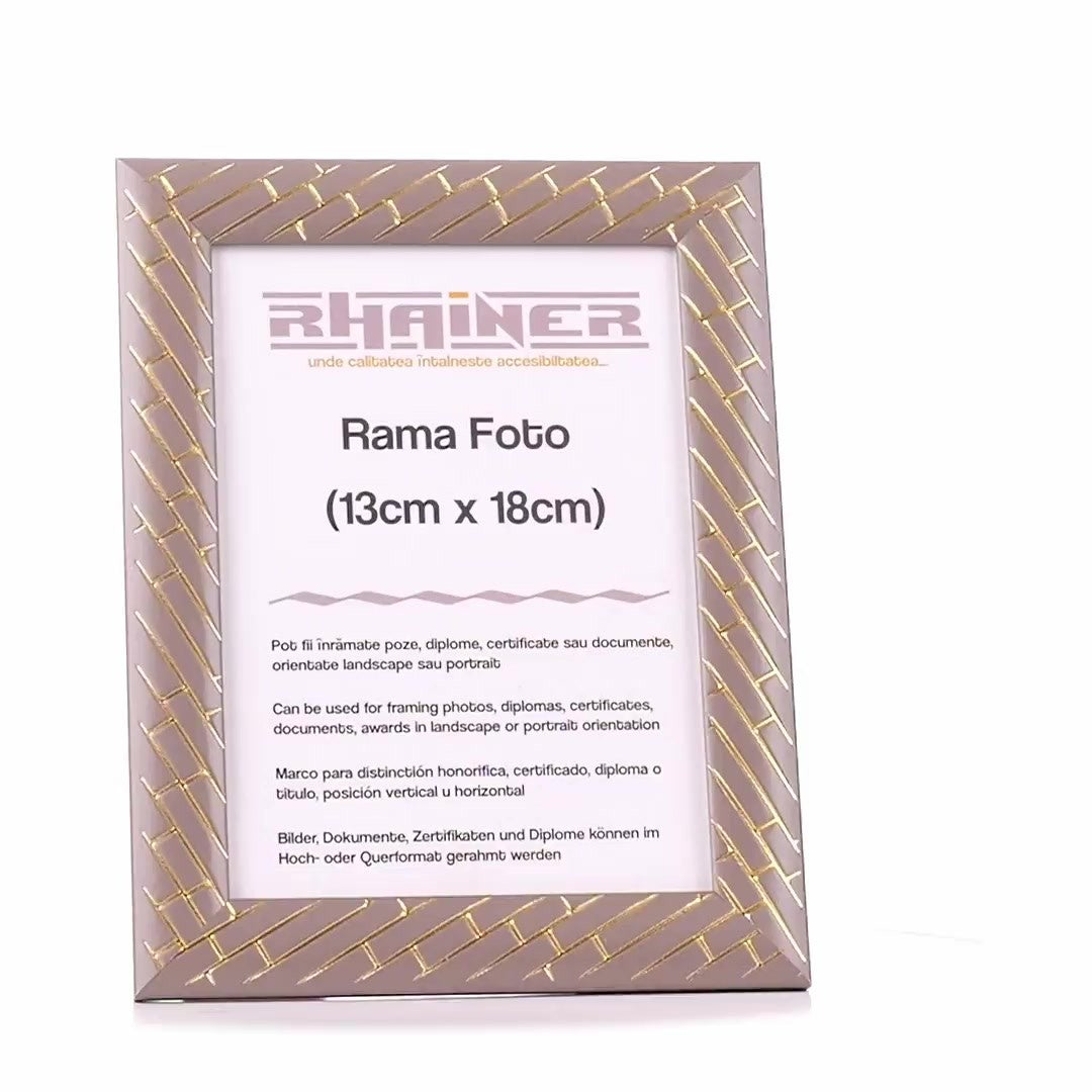 Рамка за снимки Barrio сив+златист 13x18