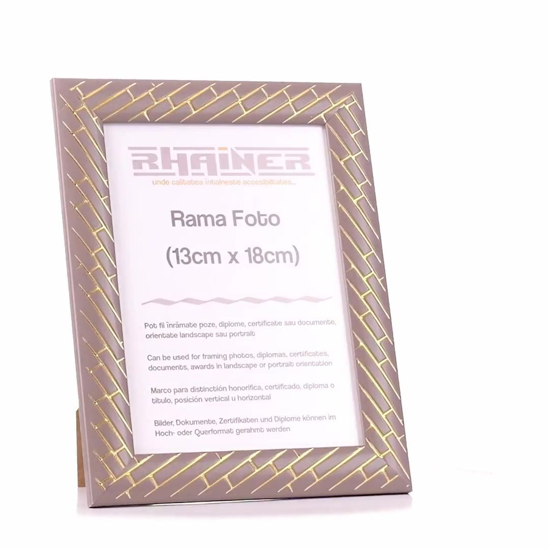 Рамка за снимки Barrio сив+златист 13x18