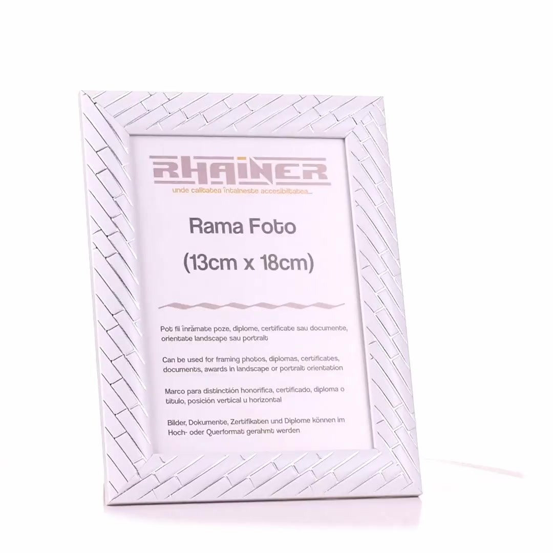 Barrio white+silver photo frame 13x18
