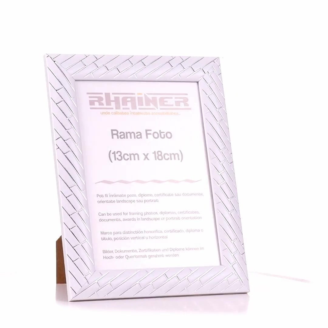 Barrio white+silver photo frame 13x18