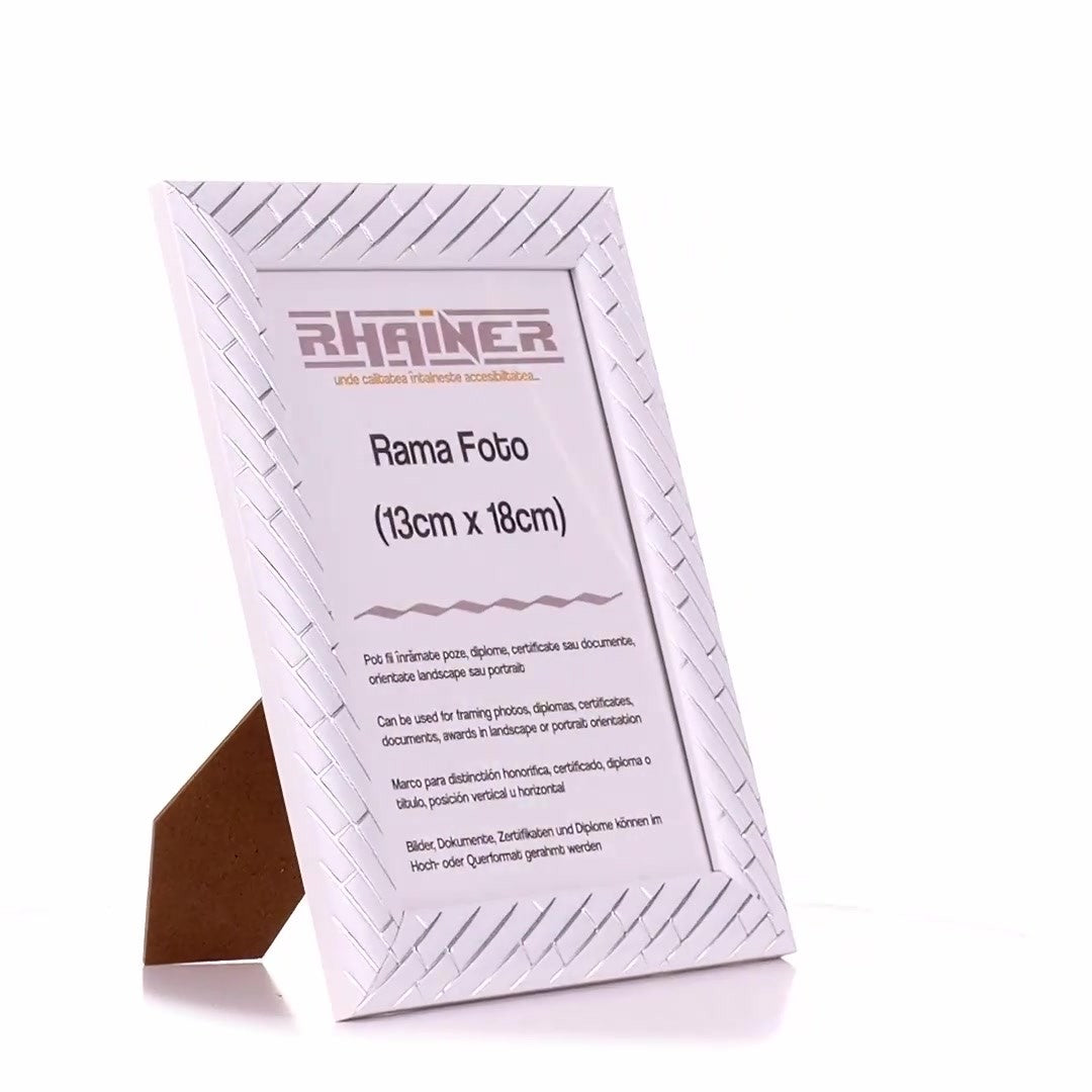 Barrio white+silver photo frame 13x18