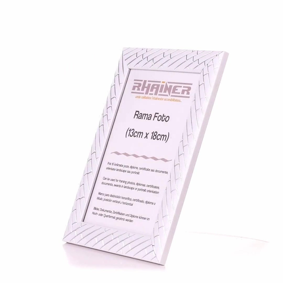 Barrio white+silver photo frame 13x18